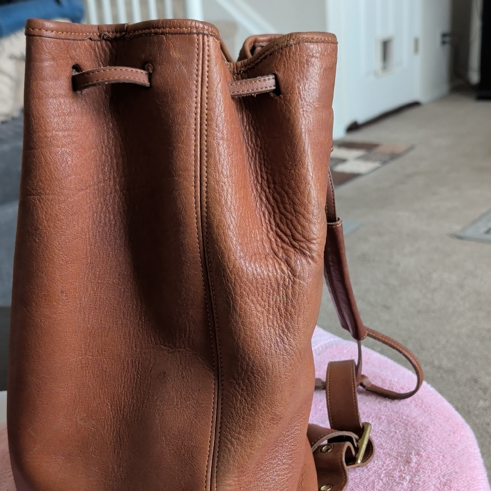 Coach Leather Drawstring Backpack in Rich Brown - Picture 3 of 13